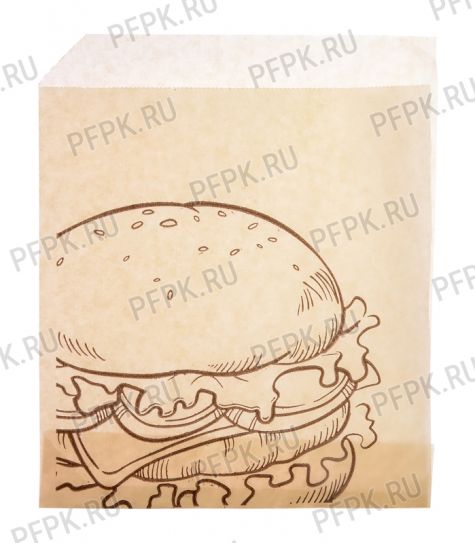 Уголок для гамбургеров 175х140 с рисунком, крафт 108-088 [100/2000]