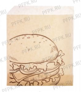 Уголок для гамбургеров 175х140 с рисунком, крафт 108-088 [100/2000]