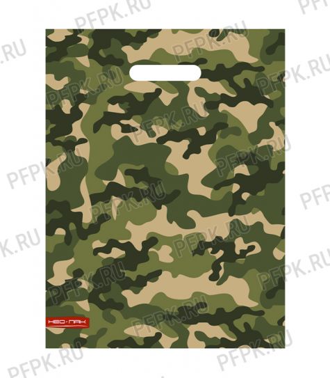 ВЕЛЬВЕТ, вырубная ручка, 30х40 (60мкм) ПВД Камуфляж [25/1000]