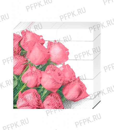 Салфетки бум. GRAND PERO DELUXE 33х33, 3-сл.,с рис. (20 листов) Розы [12/12]