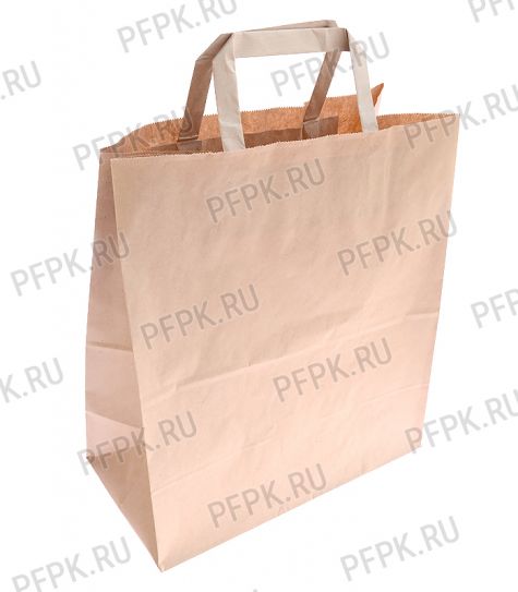 Пакет бум. с плос. руч. 280х150х320, крафт [1/250]