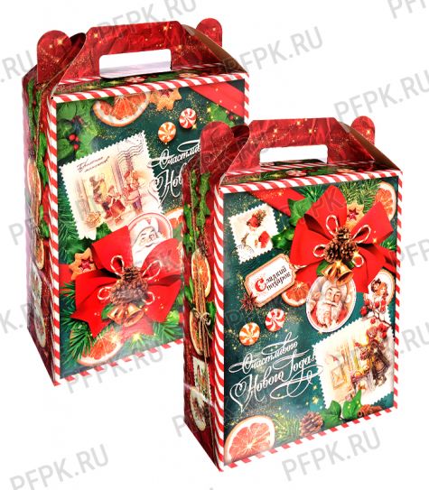 Коробка картон. 900 гр Изумрудный винтаж (19800) [1/200]