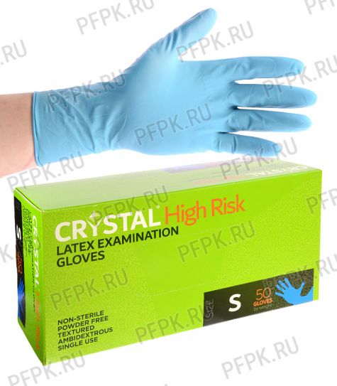 Перчатки латексные ЧЗ CRYSTAL HIGH RISK (Хай риск) S [25/250]