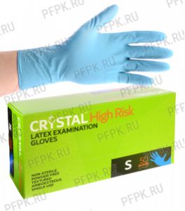 Перчатки латексные CRYSTAL HIGH RISK (Хай риск) S [25/250]