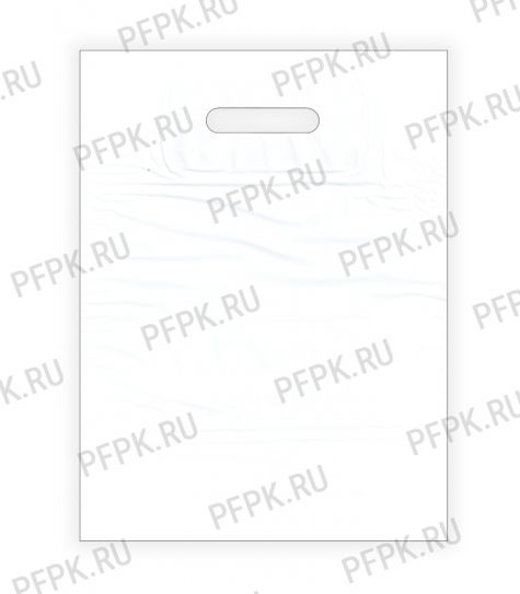 БЕЛЫЙ, вырубная ручка, 30х40 (50мкм) ПВД Без печати [25/1000]