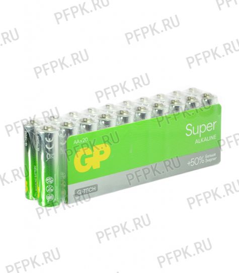 Батарейки GP Super LR6 (АА) алкалин (коробка 20 шт) [20/960]