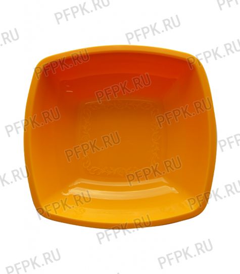 Тарелка квадратная глубокая 180х180мм (в мелкой расфасовке) [уп. 6 шт.] РР, Желтая [1/25]