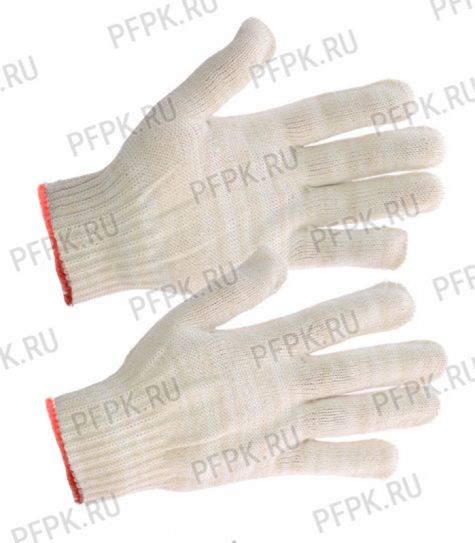 Перчатки х/б без покрытия 5-нитка 10-класс (Кит.) Белые (ЮИ80170) [10/400]