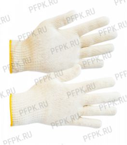Перчатки х/б без покрытия 5-нитка 10-класс (Кит.) Белые (ОМ80170) [10/250]