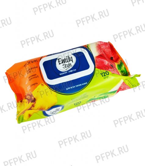 Салфетки влажн. Emily Style универсальные с клапаном (уп. 120 шт.) Тропик [1/14]