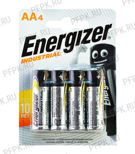 Батарейки ENERGIZER Industrial LR6 (АА) алкалин (блистер 4 шт) [4/96]