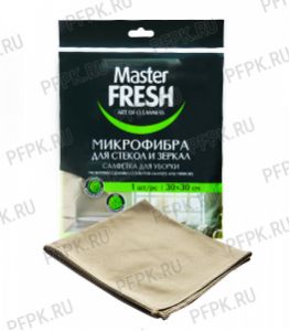 Салфетка из микрофибры для стекол и зеркал 30х30 Master FRESH, Латунь (8408) [1/30]