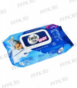 Салфетки влажн. Emily Style Premium с клапаном (уп. 60 шт.) Детские гипоаллергенные [1/20]