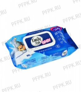 Салфетки влажн. Emily Style Premium с клапаном (уп. 60 шт.) Детские гипоаллергенные (Без ЧЗ) [1/20]