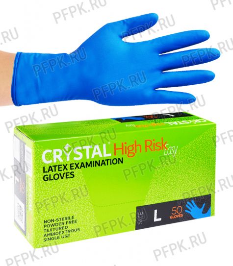 Перчатки латексные ЧЗ CRYSTAL HIGH RISK (Хай риск) Easy L [25/250]
