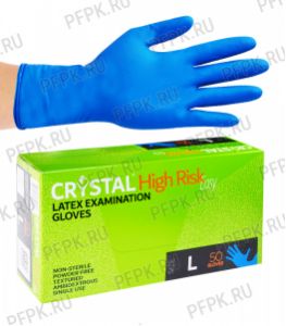 Перчатки латексные ЧЗ CRYSTAL HIGH RISK (Хай риск) Easy L [25/250]