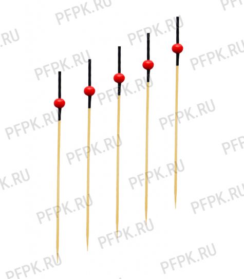 Пики для канапе БУСИНА КРАСНАЯ 12см (100 шт. в уп.) AVIORA (491-048) [1/50]