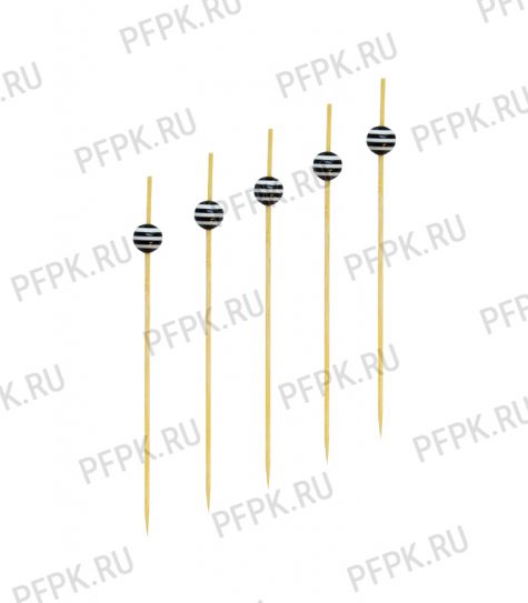 Пики для канапе БУСИНА ЧЕРНО-БЕЛАЯ 12см (100 шт. в уп.) AVIORA (491-049) [1/50]