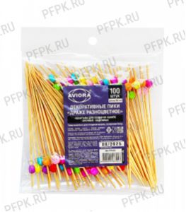 Пики для канапе ДРАЖЕ РАЗНОЦВЕТНЫЕ 12см (100 шт. в уп.) AVIORA (491-051) [1/50]