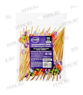 Пики для канапе КРИСТАЛЛ КРУГЛЫЙ С ГРАНЯМИ 12см (100 шт. в уп.) AVIORA (491-054) [1/50]