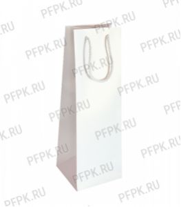 Сумочка бумажная под бутылку 120х360х120 МЕГА (SPB) SPB25 White [10/200]