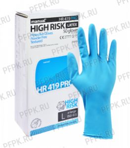Перчатки латексные MANUAL PRO HIGH RISK (Хай риск) L [25/250]