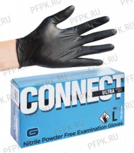 Перчатки нитриловые черные ЧЗ CONNECT (уп. 100шт./50пар) L (ULTRA) [1/10]