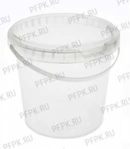 Ведро 1л (без крышки) Прозрачное [1/100]