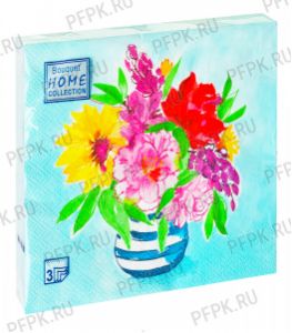 Салфетки бум. BOUQUET ДОМАШНЯЯ КОЛЛЕКЦИЯ 33х33, 3-сл.,с рис. (20 листов) Акварельный натюрморт [12/12]
