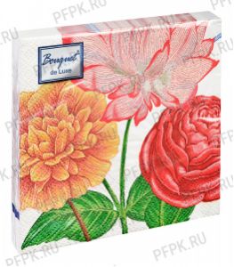 Салфетки бум. BOUQUET ЛЮКС 24х24, 3-сл.,с рис. (25 листов) Лотос [15/15]