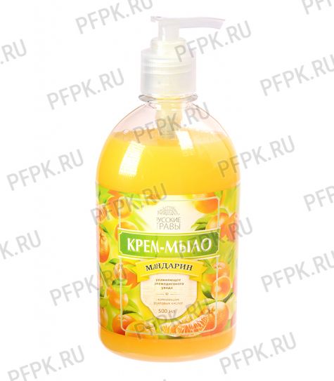 Крем-мыло ЧЗ РУССКИЕ ТРАВЫ 0,5 л с дозатором Мандарин (К-11-21) [1/12]