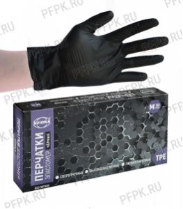 Перчатки эластомер черные ЧЗ AVIORA (уп. 100 шт.) M (402-883) [1/10]