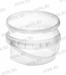 Ведро 0,5л прозрачное, д-р 130мм С РУЧКОЙ (с крышкой) Прозрачное [1/100]