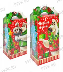 Коробка картон. 800 гр Мишка [1/275]
