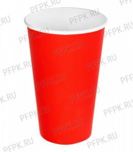 Стакан 400 мл бумажный Красный [50/1000]