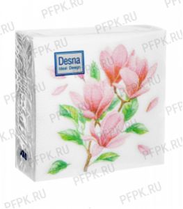 Салфетки бум. DESNA DESIGN 24х24, 1-сл.,с рис. (40 листов) Магнолия [32/32]
