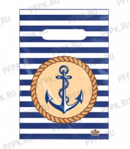 БУТИК, вырубная ручка, 20х30 (30мкм) ПВД, ТИКО Тельняшка [100/3000]