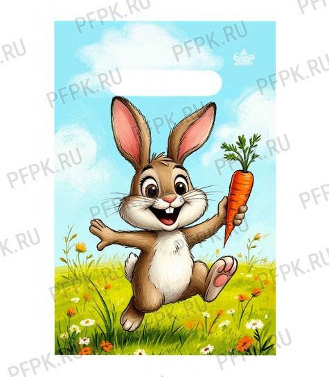 БУТИК, вырубная ручка, 20х30 (30мкм) ПВД, ТИКО Зайка и ежик [100/3000]